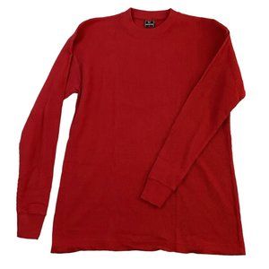 United USA Men’s Red Long Sleeve Waffle Knit Crewneck Thermal Shirt Size Large